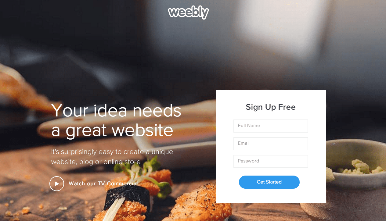 Weebly sign up